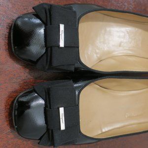 Authentic Salvatore Ferragamo Black Patent Heels